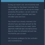 玩家晒出Steam手柄退款邮件全文 停产理由未公布